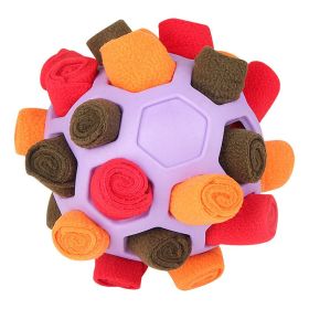 Dog Sniffing Ball Innovative Pet Shaking Training Toys for Pet Training Tooth Cleaning Puppy Chew Relieve Boredom Dog Toy (Color: Purple ball)