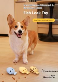 Fish-Shaped Dog Treat Dispenser Toy â€“ Food-Grade Silicone Slow Feeder for Boredom Relief (Color: Blue)